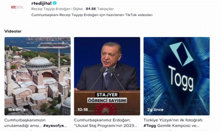 Cumhurbaşkanı Erdoğan ’TikTok’ta